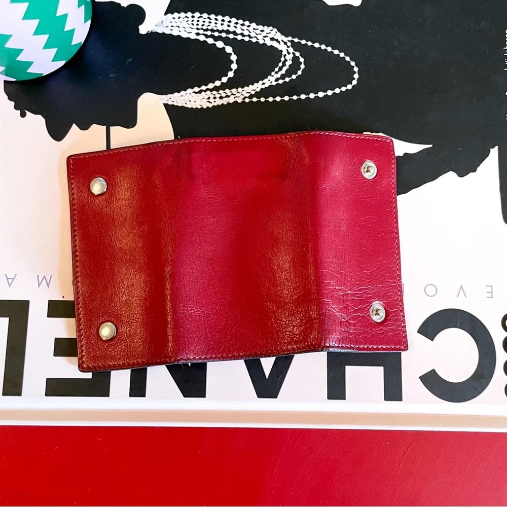 Authentic Hermes Etui Cles Chevre Red Leather 4 Ring Key‎ Case